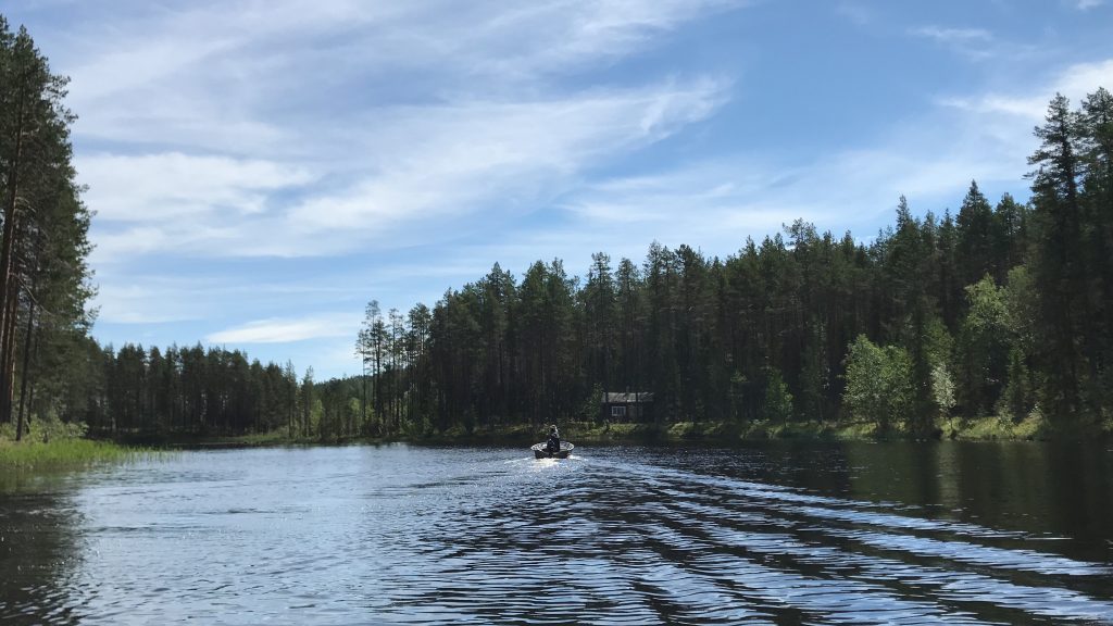 Angeln, Boot, Lesjön See, Rossön Camp - Fishing & Outdoor, 
outdoor experience, Borden Schwedens, Lappland, Sommerurlaub, Angelurlaub